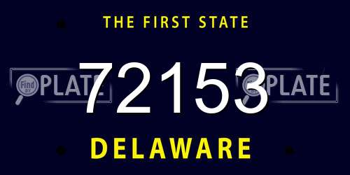 72153 Delaware License Plate