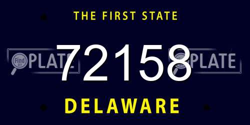 72158 Delaware License Plate