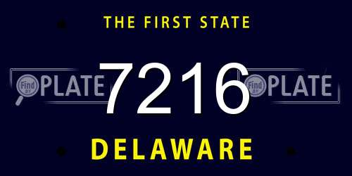 7216 Delaware License Plate