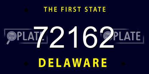 72162 Delaware License Plate