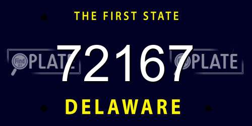 72167 Delaware License Plate