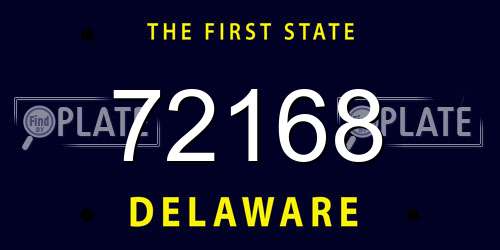 72168 Delaware License Plate