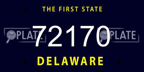 72170 Delaware License Plate