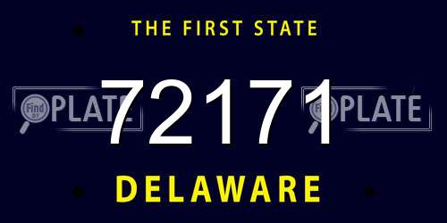 72171 Delaware License Plate