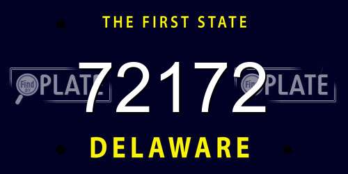72172 Delaware License Plate