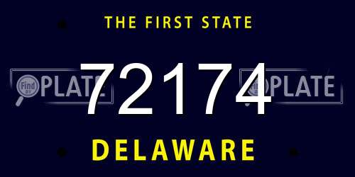 72174 Delaware License Plate
