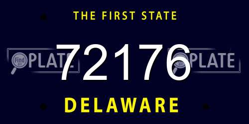 72176 Delaware License Plate