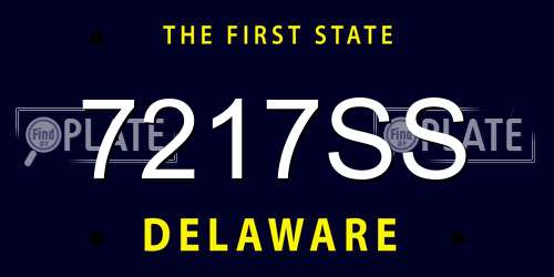7217SS Delaware License Plate