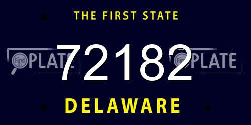 72182 Delaware License Plate