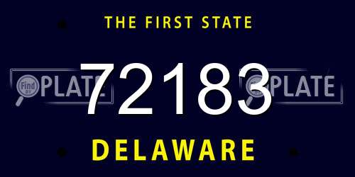 72183 Delaware License Plate