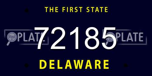 72185 Delaware License Plate