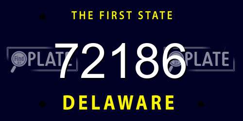 72186 Delaware License Plate