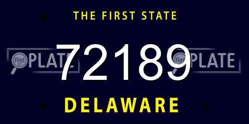 72189 Delaware License Plate