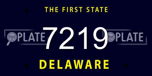 7219 Delaware License Plate
