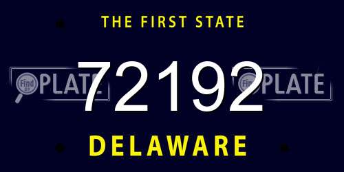 72192 Delaware License Plate