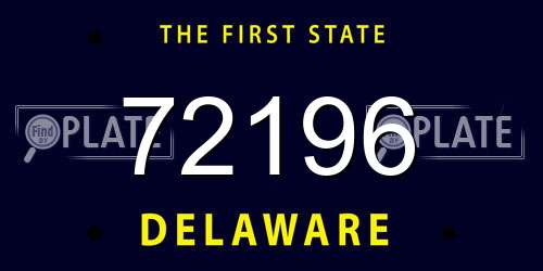 72196 Delaware License Plate
