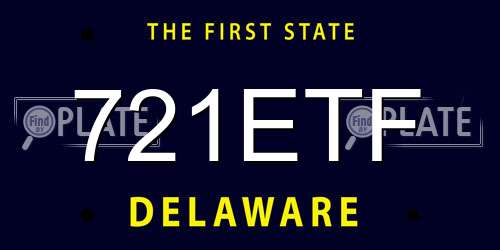 721ETF Delaware License Plate