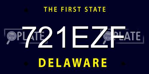 721EZF Delaware License Plate