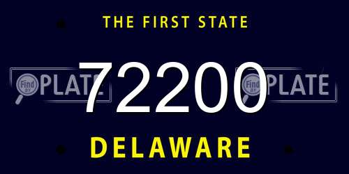 72200 Delaware License Plate