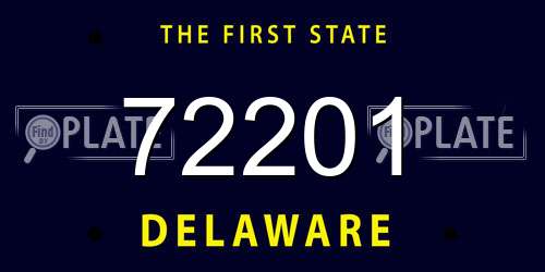72201 Delaware License Plate