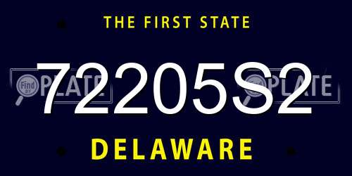 72205S2 Delaware License Plate