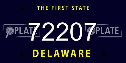 72207 Delaware License Plate