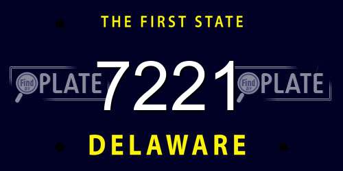 7221 Delaware License Plate
