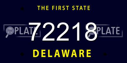 72218 Delaware License Plate