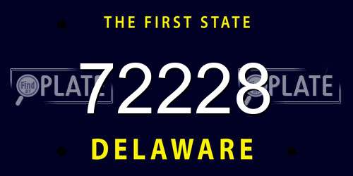 72228 Delaware License Plate