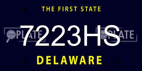 7223HS Delaware License Plate