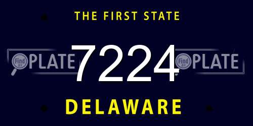 7224 Delaware License Plate