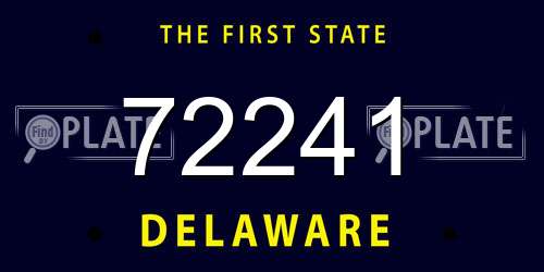72241 Delaware License Plate