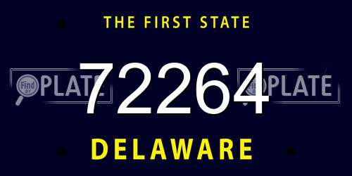 72264 Delaware License Plate