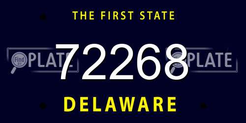 72268 Delaware License Plate