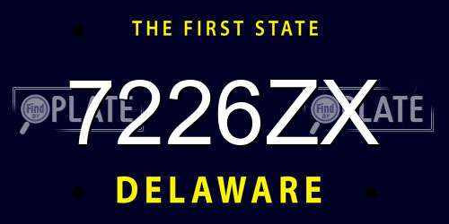 7226ZX Delaware License Plate