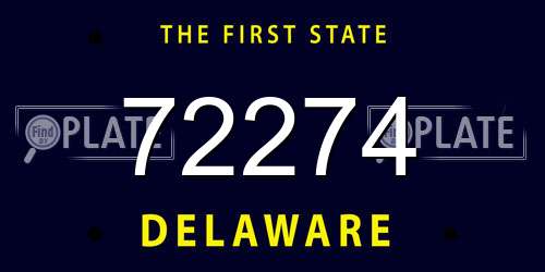 72274 Delaware License Plate