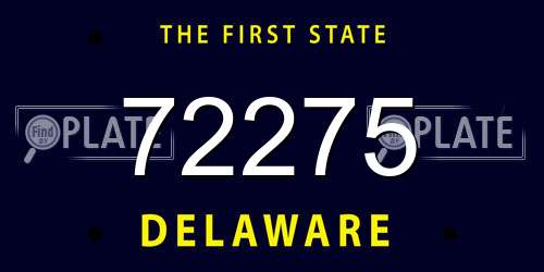 72275 Delaware License Plate