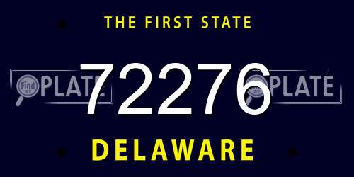 72276 Delaware License Plate