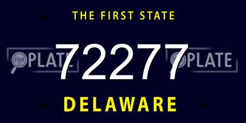 72277 Delaware License Plate