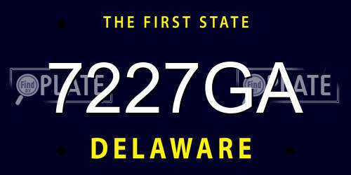 7227GA Delaware License Plate