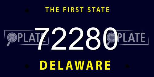 72280 Delaware License Plate
