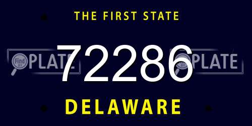 72286 Delaware License Plate