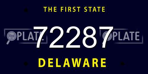 72287 Delaware License Plate