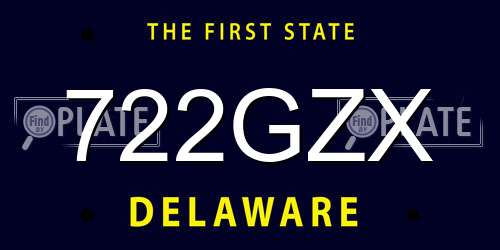 722GZX Delaware License Plate