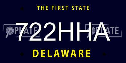 722HHA Delaware License Plate