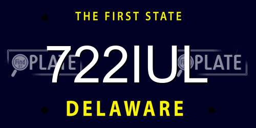 722IUL Delaware License Plate