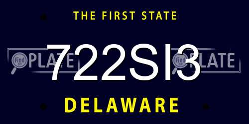 722SI3 Delaware License Plate