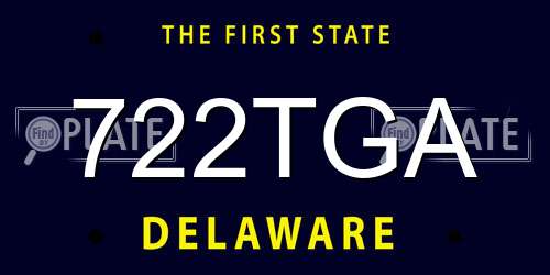 722TGA Delaware License Plate