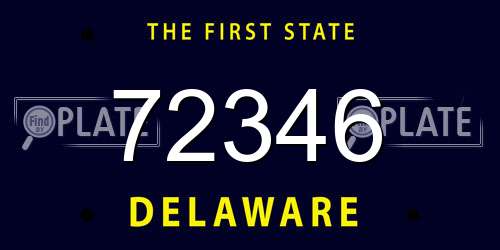 72346 Delaware License Plate