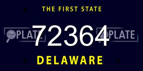 72364 Delaware License Plate
